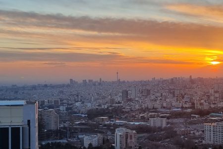 غروب زیبای تهران از بام توچال