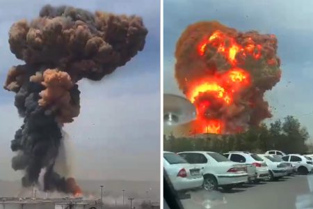 تصاویر دوربین مداربسته از لحظۀ آغاز آتش‌سوزی در بندر شهید رجایی